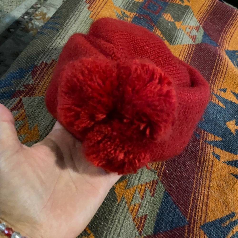 Vintage Dead Stock, New with tags, Red, Pom Pom, Winter Hat